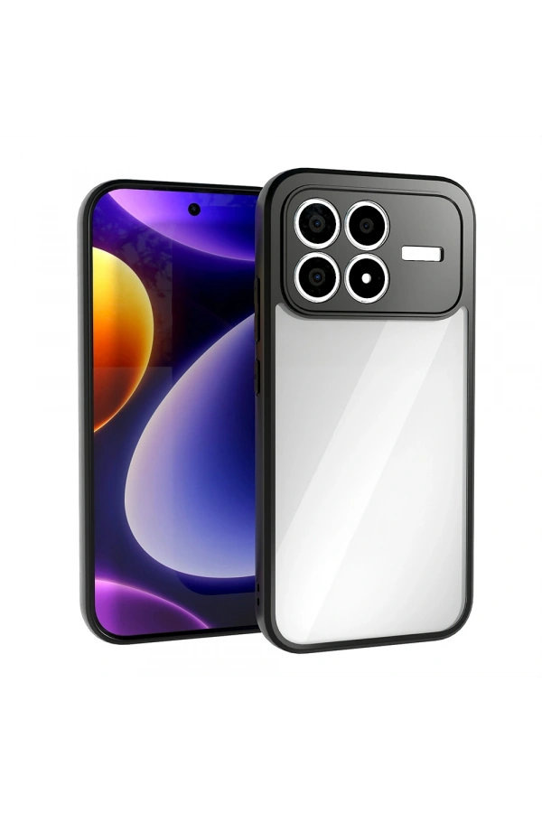 Xiaomi Poco F8 Pro Kılıf Kamera Korumalı Şeffaf Arka Yüzey Zore New Roll Kapak