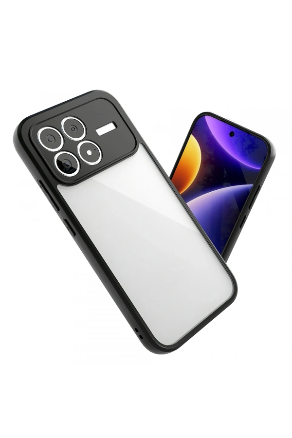 Xiaomi Poco F8 Pro Kılıf Kamera Korumalı Şeffaf Arka Yüzey Zore New Roll Kapak