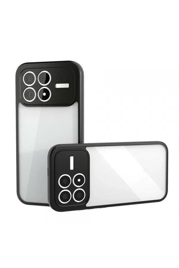 Xiaomi Poco F8 Pro Kılıf Kamera Korumalı Şeffaf Arka Yüzey Zore New Roll Kapak
