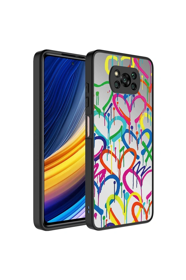 Xiaomi Poco X3 Kılıf Aynalı Desenli Kamera Korumalı Parlak Zore Mirror Kapak