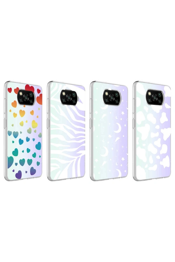 Xiaomi Poco X3 Kılıf Zore M-Blue Desenli Kapak