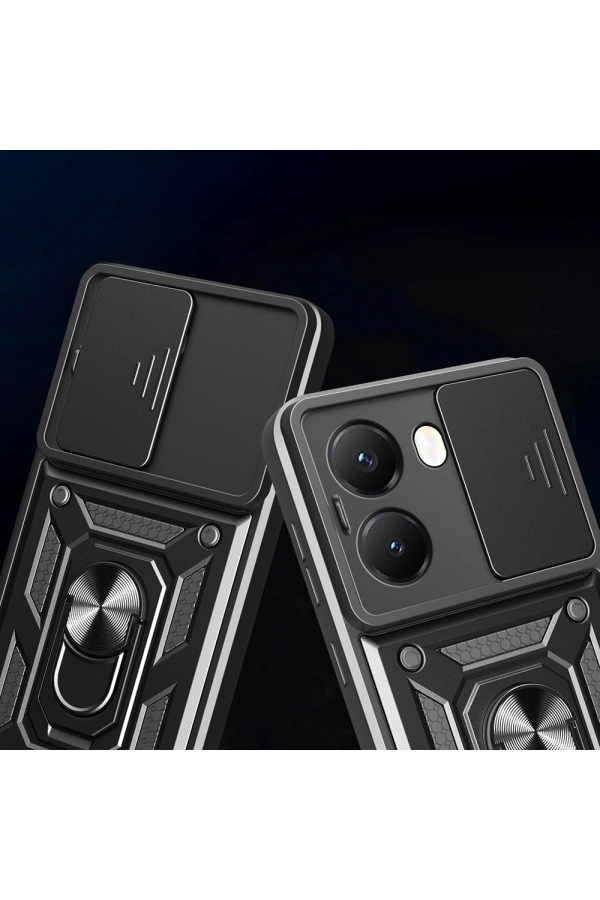 Xiaomi Poco X7 Pro Kılıf Magnetik Standlı Kamera Korumalı Zore Sürgülü Vega Kapak
