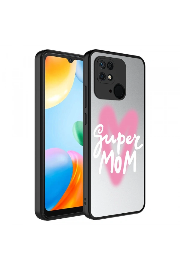 Xiaomi Redmi 10C Kılıf Aynalı Desenli Kamera Korumalı Parlak Zore Mirror Kapak