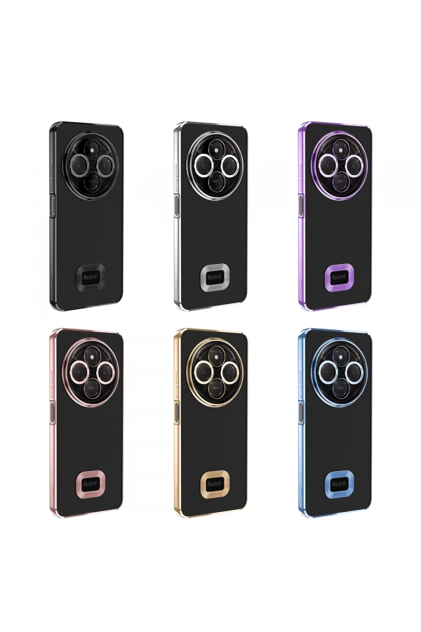Xiaomi Redmi 14C 4G Kılıf Kamera Korumalı Logo Gösteren Zore Omega Kapak