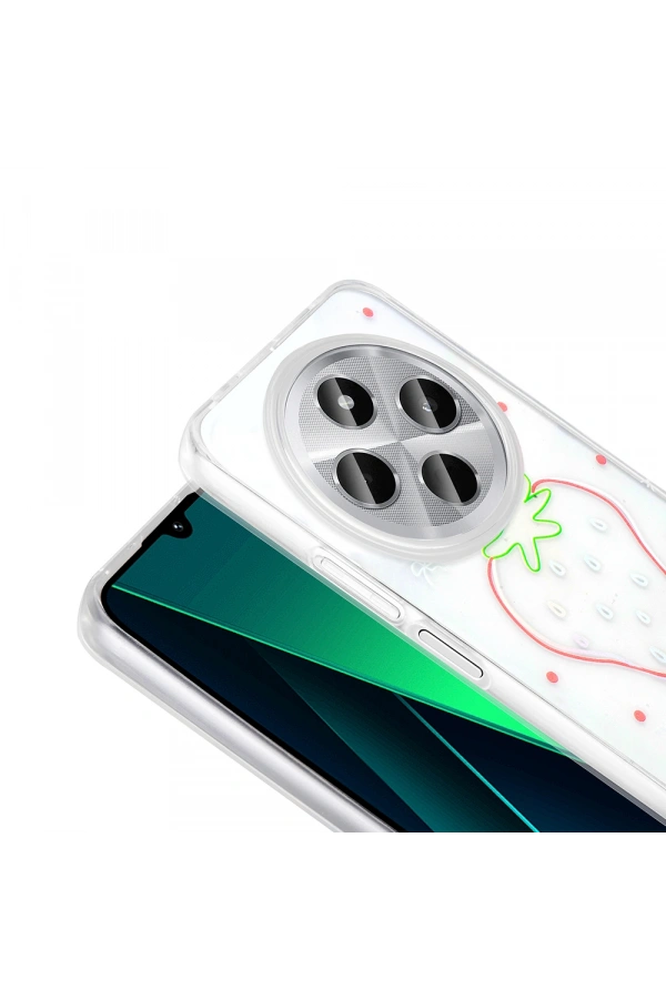 Xiaomi Redmi 14C 4G Kılıf Şeffaf Figürlü Zore Folk Sert Kapak