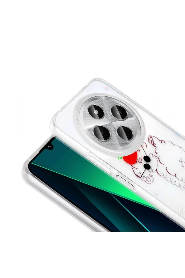 Xiaomi Redmi 14C 4G Kılıf Şeffaf Figürlü Zore Folk Sert Kapak