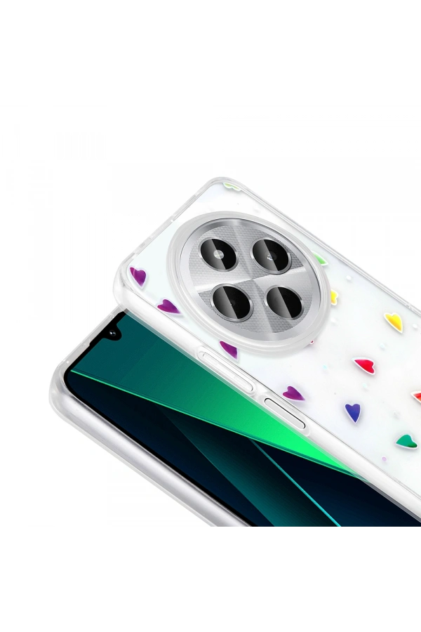 Xiaomi Redmi 14C 4G Kılıf Şeffaf Figürlü Zore Folk Sert Kapak