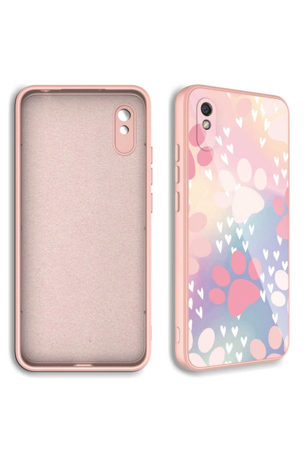 Xiaomi Redmi 9A Kılıf Kamera Korumalı Desenli Sert Silikon Zore Epoksi Kapak