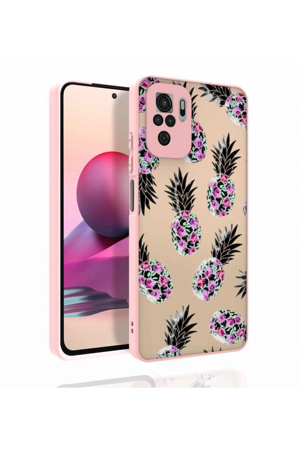Xiaomi Redmi Note 10 Kılıf Desenli Kamera Korumalı Parlak Zore Nora Kapak