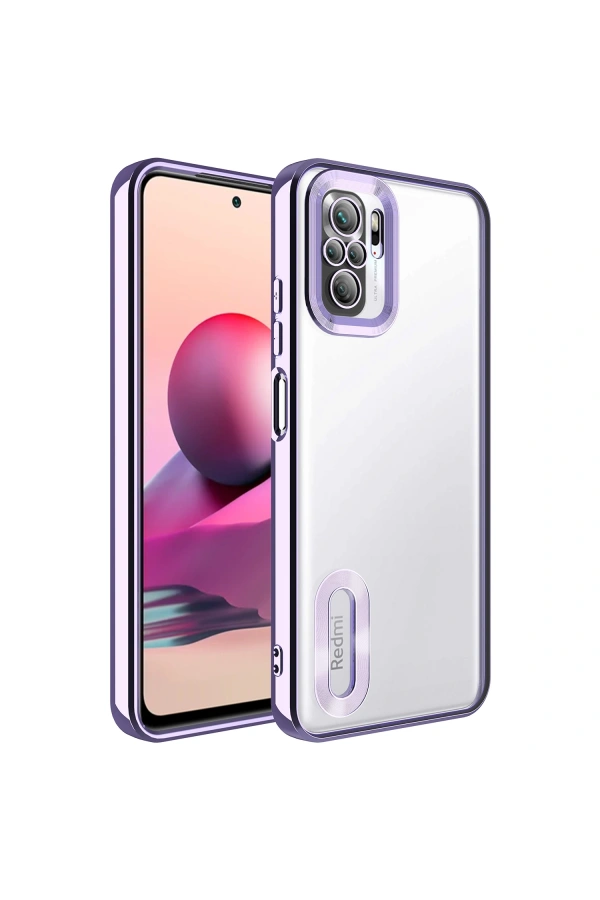 Xiaomi Redmi Note 10 Kılıf Kamera Korumalı Logo Gösteren Zore Omega Kapak