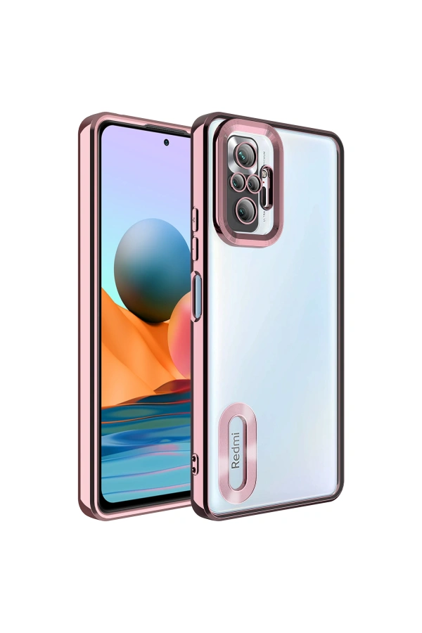Xiaomi Redmi Note 10 Pro Kılıf Kamera Korumalı Logo Gösteren Zore Omega Kapak