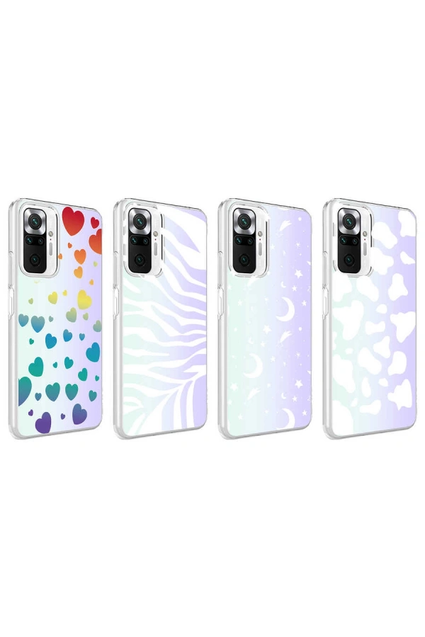 Xiaomi Redmi Note 10 Pro Kılıf Zore M-Blue Desenli Kapak