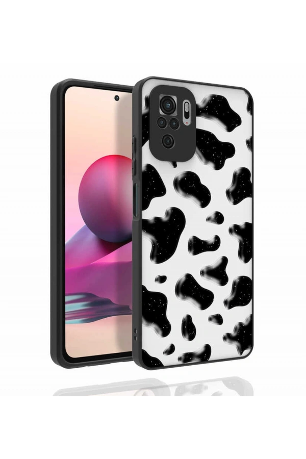 Xiaomi Redmi Note 10S Kılıf Desenli Kamera Korumalı Parlak Zore Nora Kapak