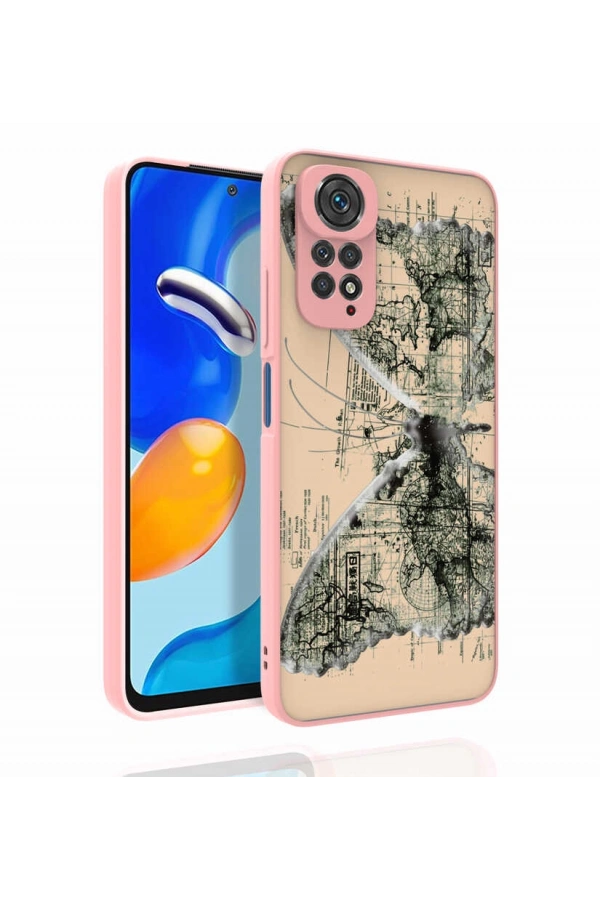 Xiaomi Redmi Note 11 Global Kılıf Desenli Kamera Korumalı Parlak Zore Nora Kapak