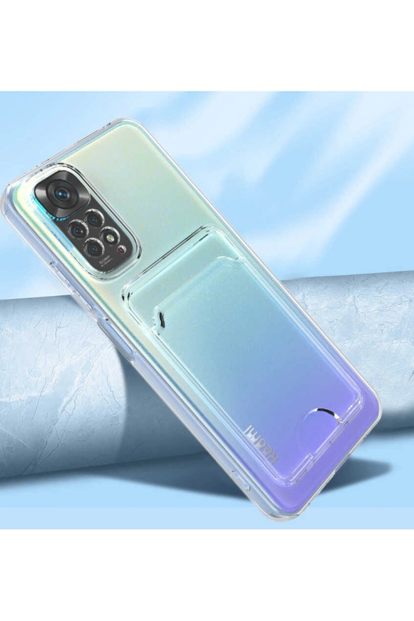 Xiaomi Redmi Note 11 Pro 5G Kılıf Kartlıklı Şeffaf Zore Setra Clear Silikon Kapak