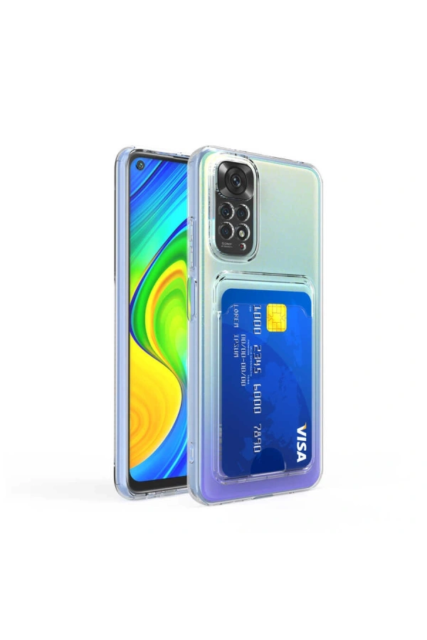Xiaomi Redmi Note 11 Pro 5G Kılıf Kartlıklı Şeffaf Zore Setra Clear Silikon Kapak