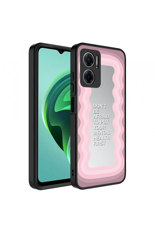 Xiaomi Redmi Note 11E Kılıf Aynalı Desenli Kamera Korumalı Parlak Zore Mirror Kapak