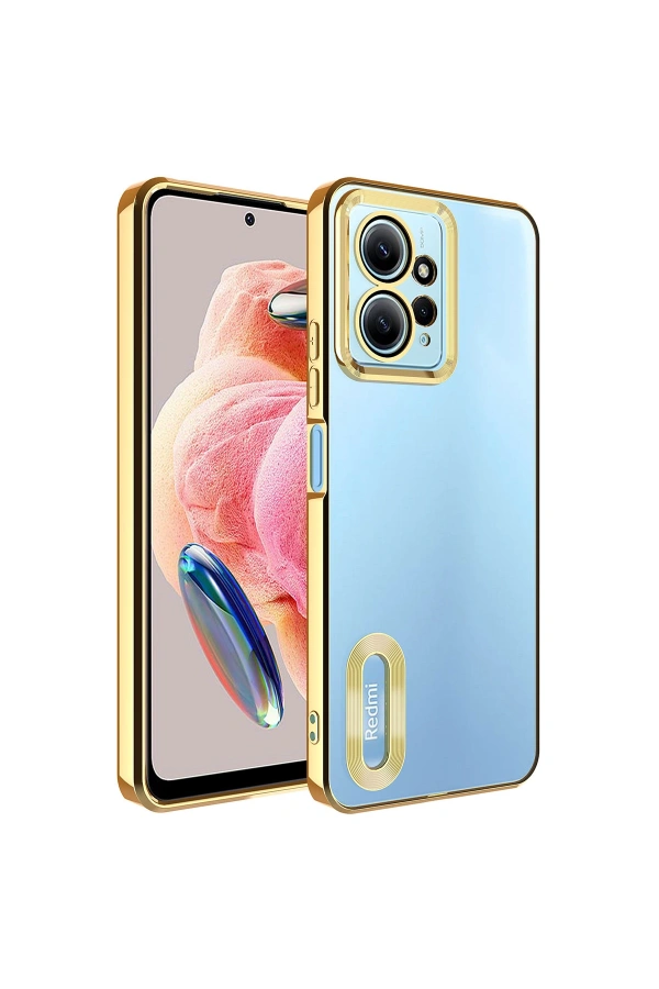 Xiaomi Redmi Note 12 4G Kılıf Kamera Korumalı Logo Gösteren Zore Omega Kapak