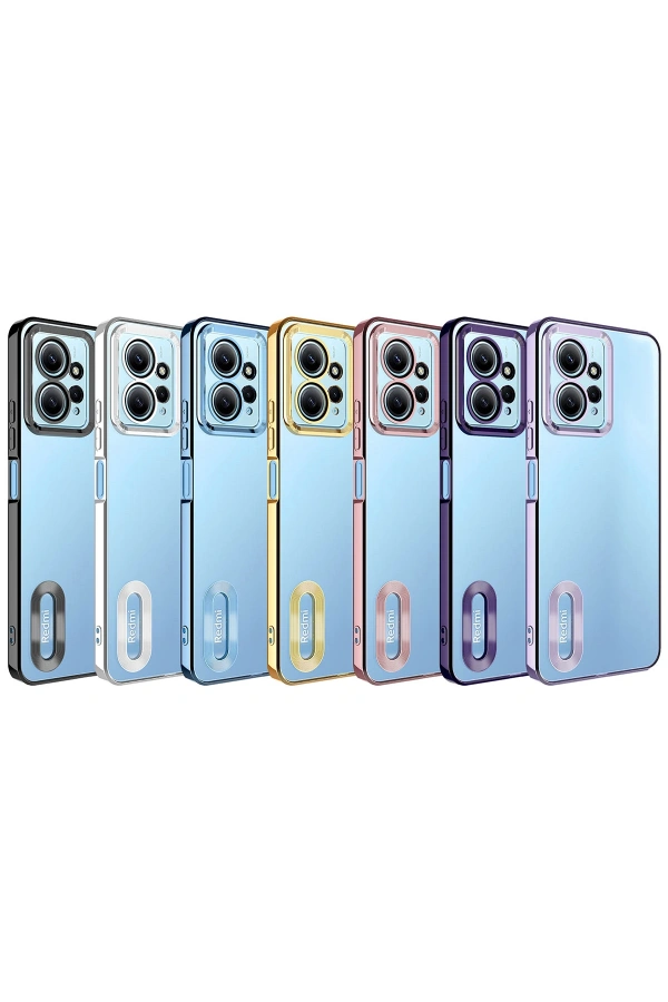 Xiaomi Redmi Note 12 4G Kılıf Kamera Korumalı Logo Gösteren Zore Omega Kapak
