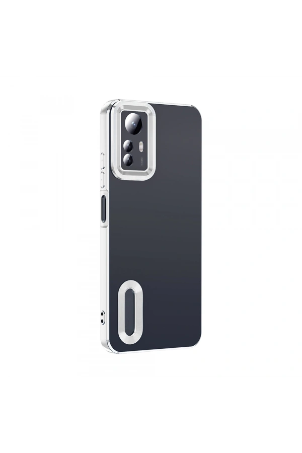 Xiaomi Redmi Note 12S Kılıf Kamera Korumalı Logo Gösteren Zore Omega Kapak