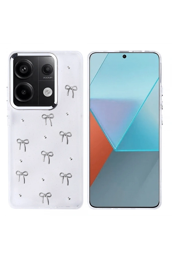 Xiaomi Redmi Note 13 Pro 4G Kılıf Airbag Tasarımlı Simli Şeffaf Zore Kutup Kapak