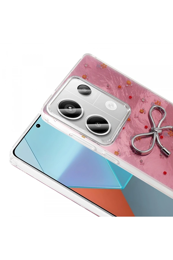 Xiaomi Redmi Note 13 Pro 4G Kılıf Kamera Korumalı Figürlü Zore Ponti Silikon Kapak