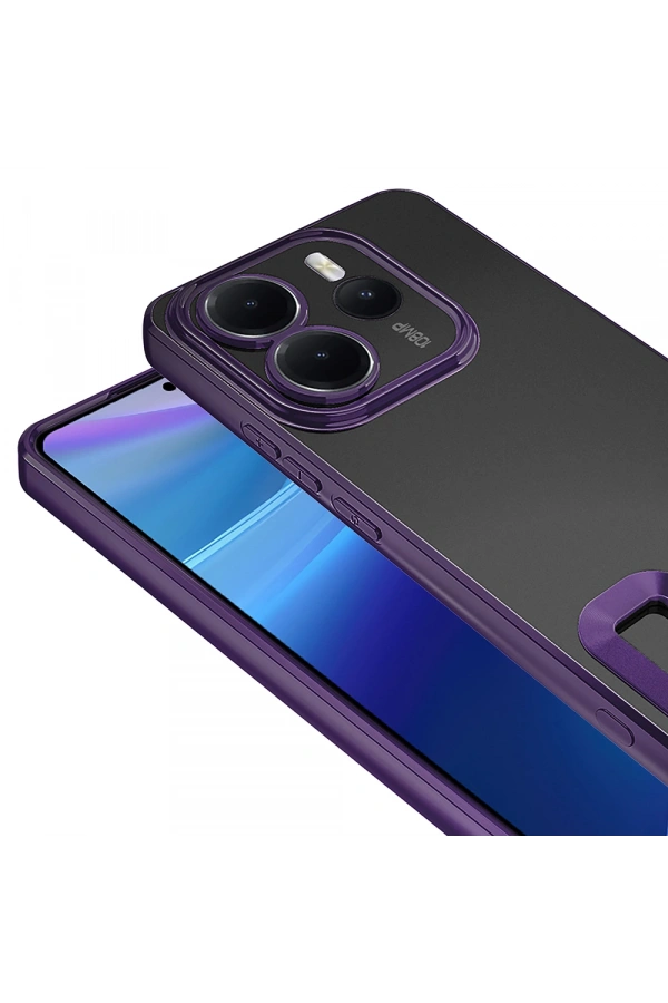 Xiaomi Redmi Note 14 4G Kılıf Kamera Korumalı Logo Gösteren Zore Omega Kapak