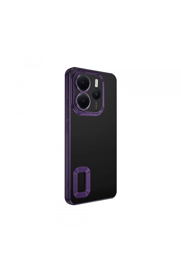 Xiaomi Redmi Note 14 4G Kılıf Kamera Korumalı Logo Gösteren Zore Omega Kapak