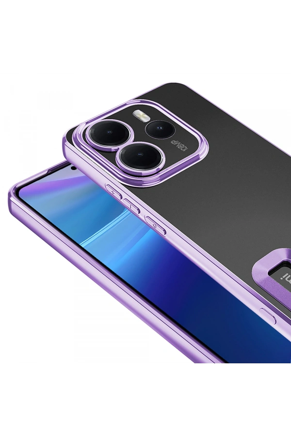 Xiaomi Redmi Note 14 4G Kılıf Kamera Korumalı Logo Gösteren Zore Omega Kapak