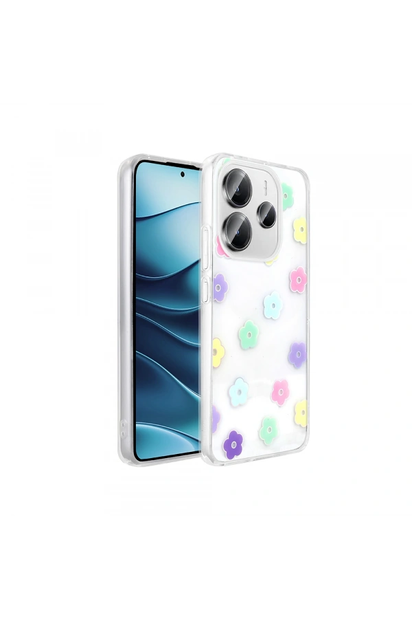 Xiaomi Redmi Note 14 4G Kılıf Şeffaf Figürlü Zore Folk Sert Kapak