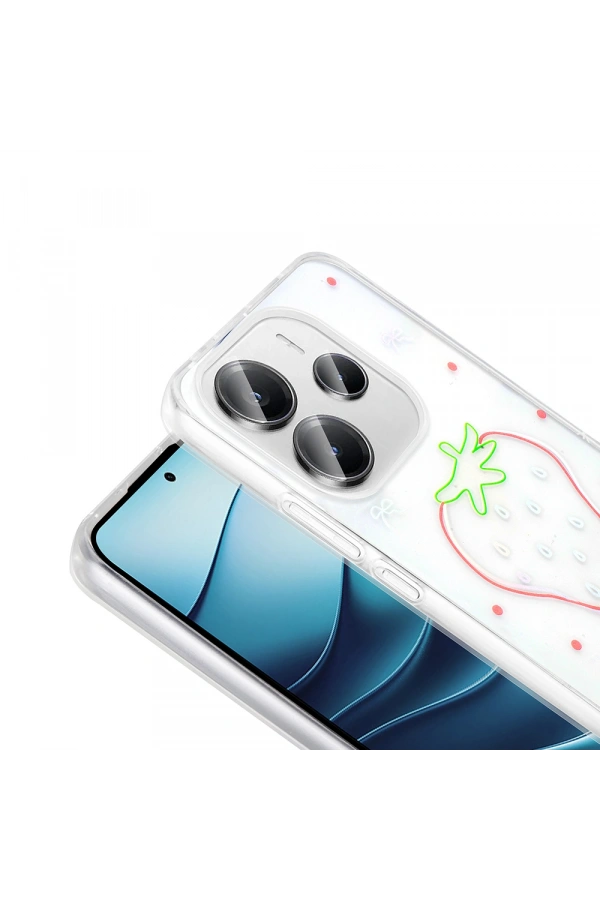 Xiaomi Redmi Note 14 4G Kılıf Şeffaf Figürlü Zore Folk Sert Kapak