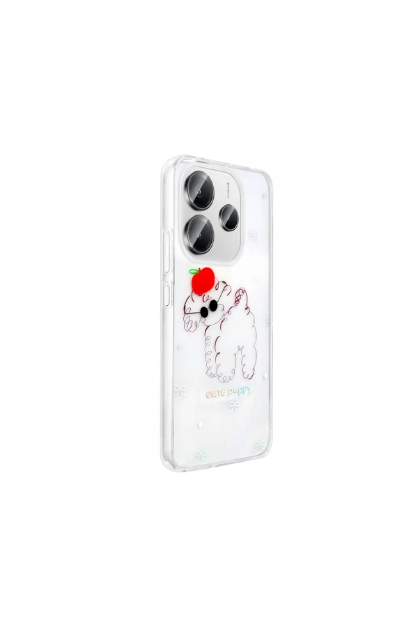 Xiaomi Redmi Note 14 4G Kılıf Şeffaf Figürlü Zore Folk Sert Kapak