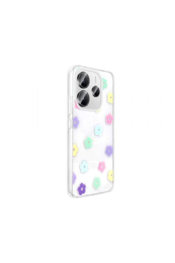 Xiaomi Redmi Note 14 4G Kılıf Şeffaf Figürlü Zore Folk Sert Kapak