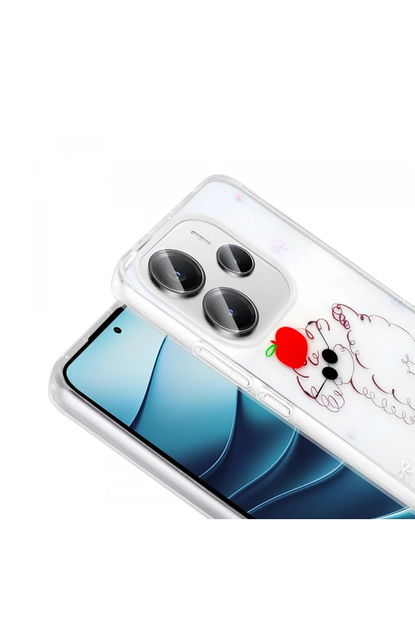 Xiaomi Redmi Note 14 4G Kılıf Şeffaf Figürlü Zore Folk Sert Kapak