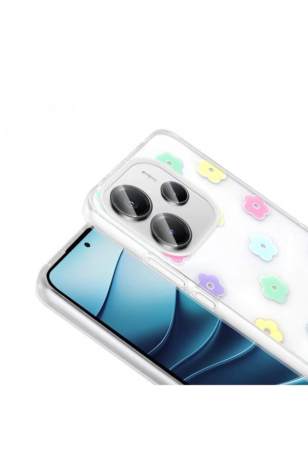 Xiaomi Redmi Note 14 4G Kılıf Şeffaf Figürlü Zore Folk Sert Kapak