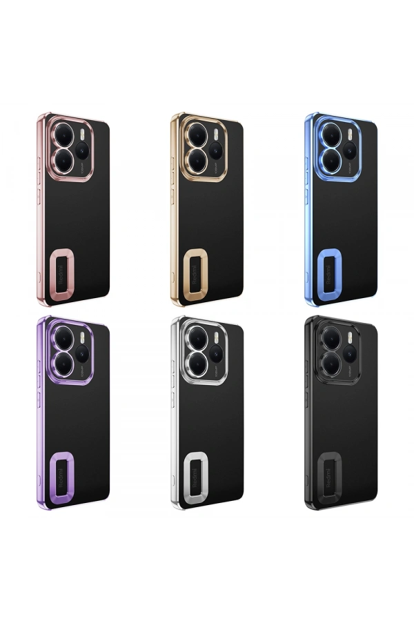 Xiaomi Redmi Note 14 5G Kılıf Kamera Korumalı Logo Gösteren Zore Omega Kapak