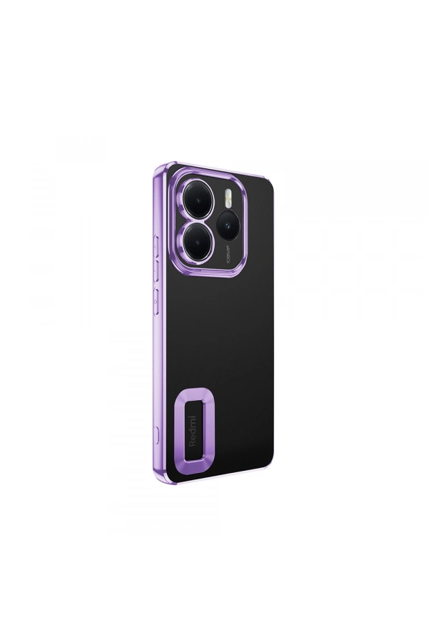 Xiaomi Redmi Note 14 5G Kılıf Kamera Korumalı Logo Gösteren Zore Omega Kapak