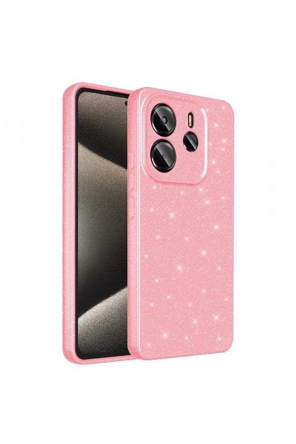 Xiaomi Redmi Note 14 5G Kılıf Kamera Korumalı Simli Lüks Zore Koton Kapak