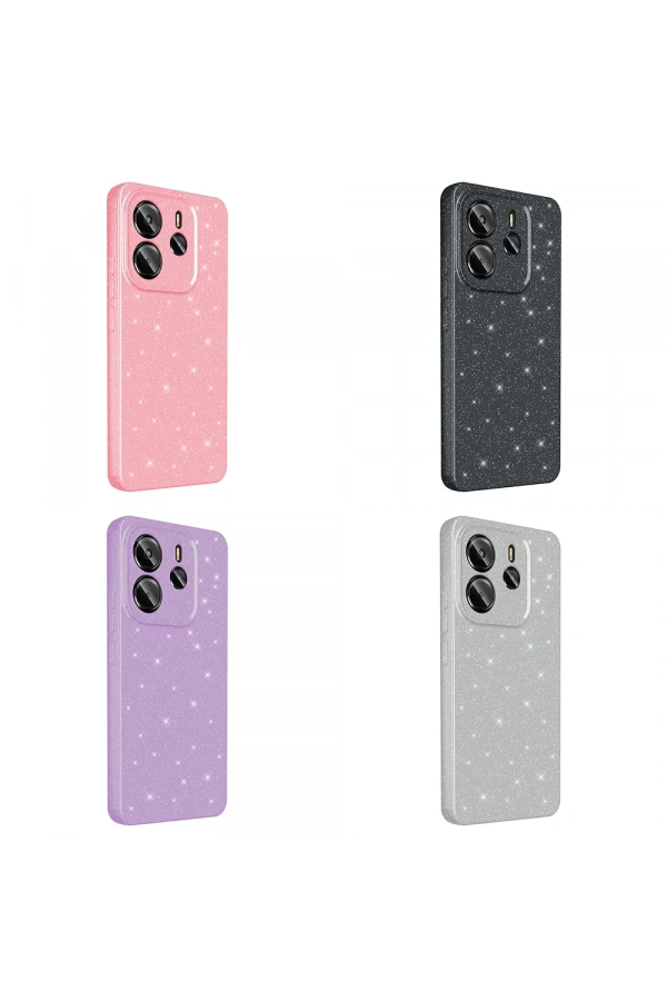Xiaomi Redmi Note 14 5G Kılıf Kamera Korumalı Simli Lüks Zore Koton Kapak
