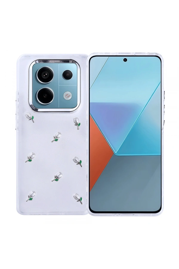 Xiaomi Redmi Note 14 Pro 4G Kılıf Airbag Tasarımlı Simli Şeffaf Zore Kutup Kapak