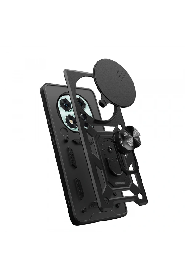 Xiaomi Redmi Note 14 Pro 5G Kılıf Magnetik Standlı Kamera Korumalı Zore Sürgülü Vega Kapak