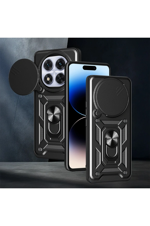 Xiaomi Redmi Note 14 Pro Plus Kılıf Magnetik Standlı Kamera Korumalı Zore Sürgülü Vega Kapak