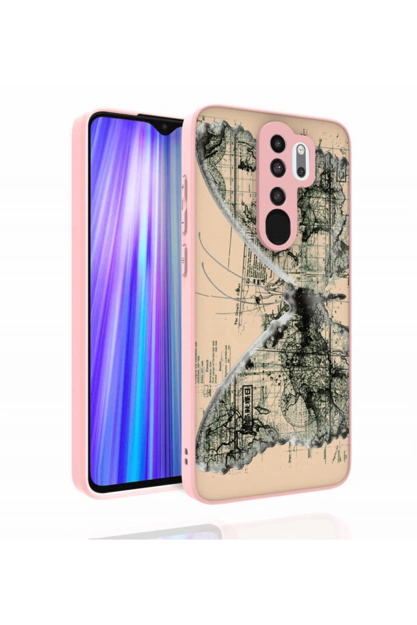 Xiaomi Redmi Note 8 Pro Kılıf Desenli Kamera Korumalı Parlak Zore Nora Kapak