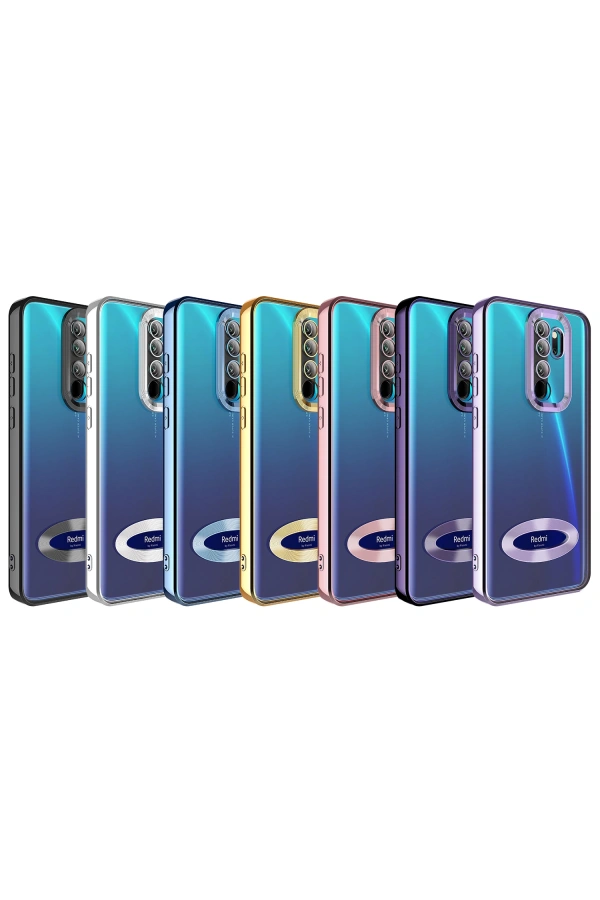 Xiaomi Redmi Note 8 Pro Kılıf Kamera Korumalı Logo Gösteren Zore Omega Kapak