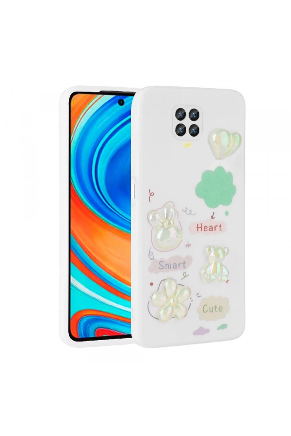 Xiaomi Redmi Note 9 Pro Kılıf Kabartma Figürlü Parlak Zore Toys Silikon Kapak