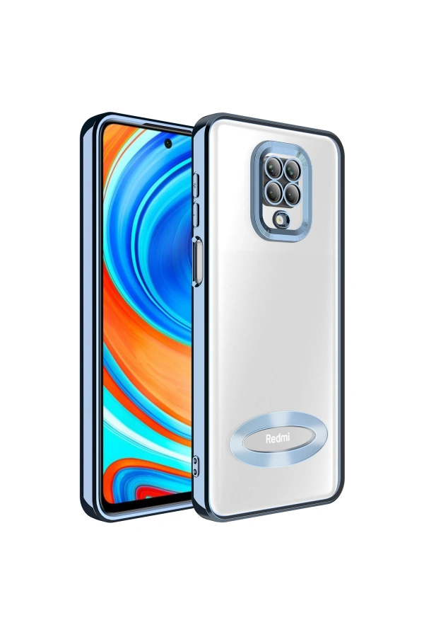 Xiaomi Redmi Note 9 Pro Kılıf Kamera Korumalı Logo Gösteren Zore Omega Kapak