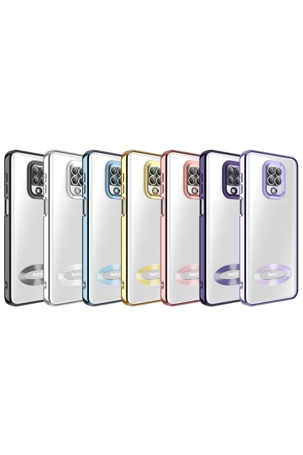 Xiaomi Redmi Note 9 Pro Kılıf Kamera Korumalı Logo Gösteren Zore Omega Kapak