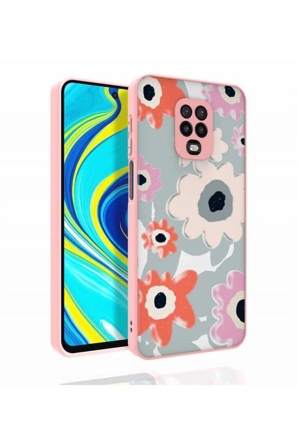 Xiaomi Redmi Note 9S Kılıf Desenli Kamera Korumalı Parlak Zore Nora Kapak