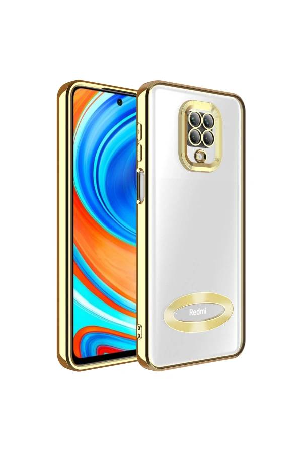 Xiaomi Redmi Note 9S Kılıf Kamera Korumalı Logo Gösteren Zore Omega Kapak
