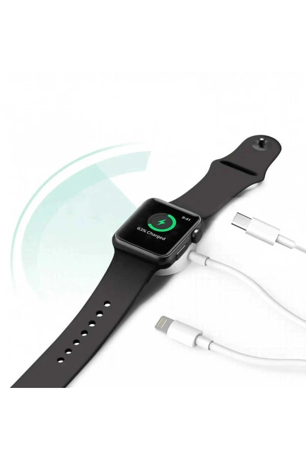 Zore Akıllı Saat 3 in 1 Lightning-Type-C-Wireless USB Şarj Kablosu